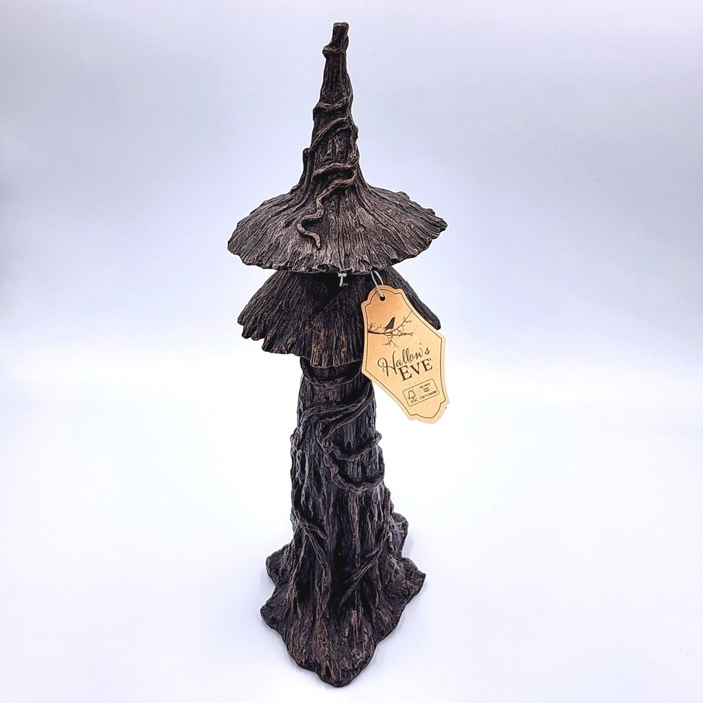 Hallow's Eve 2026 Tree Witch Statue 14" Bark Texture Halloween Figure NWT HTF